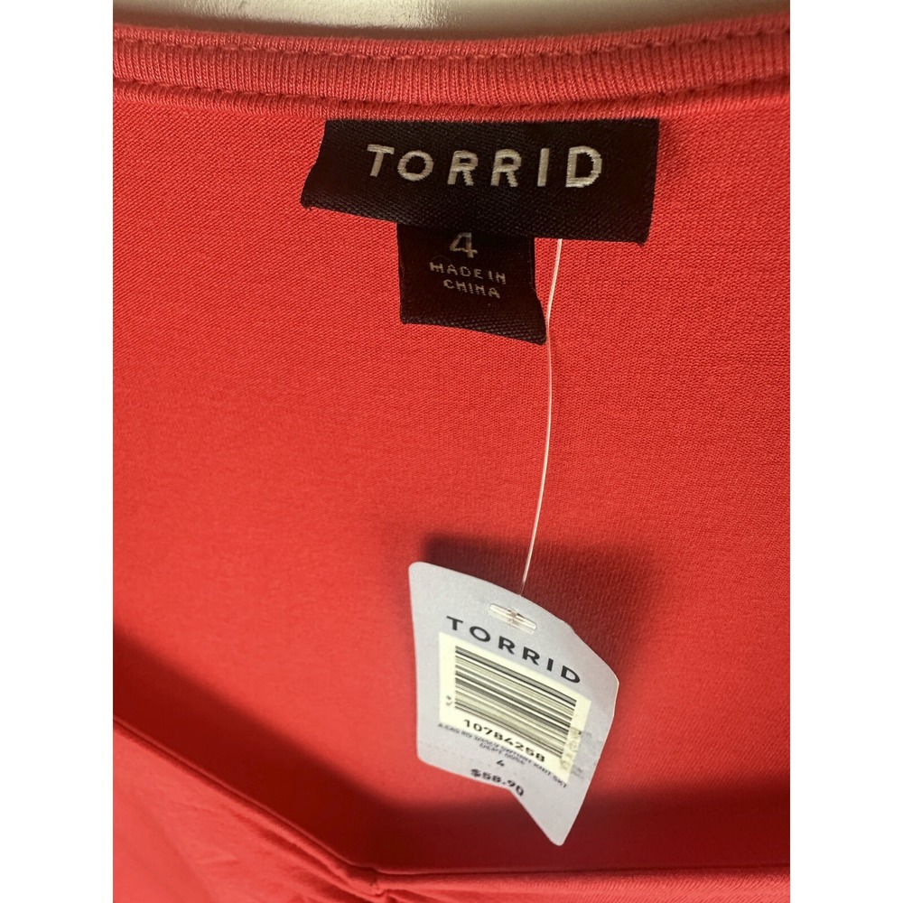 NWT Torrid Sweetheart Jersey Skater Dress Red Mini Stretch Summer Plus Size 4X 4 - Picture 6 of 9